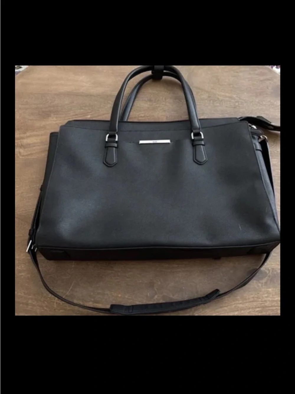 TUMI Angelica Commuter Briefcase Black Saffiano Leather Laptop Bag